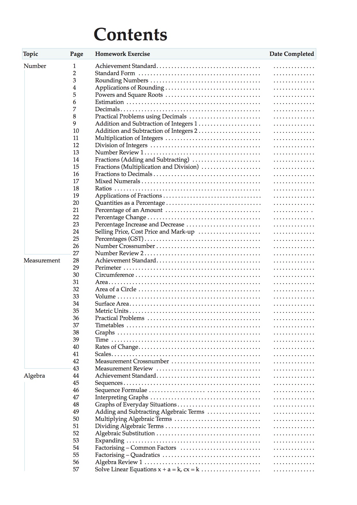 Mathematics Homework Book Level 5